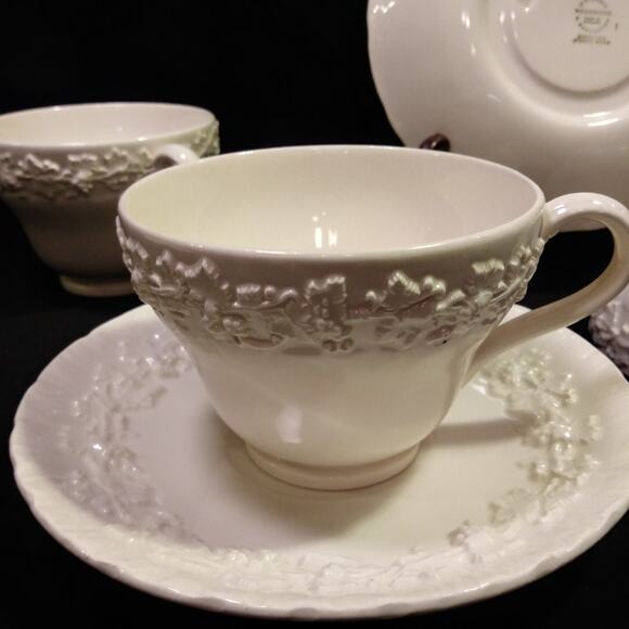 1 Wedgwood Cup n Saucer Set Cream on Cream Color - Picture 11 of 13